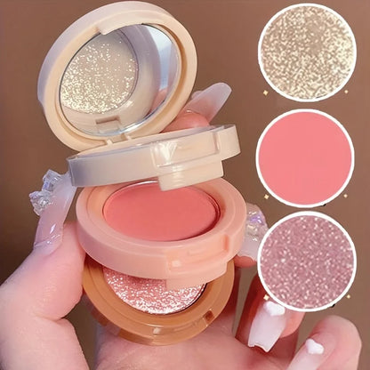 Paleta 3 em 1 - blush e 2 iluminadores