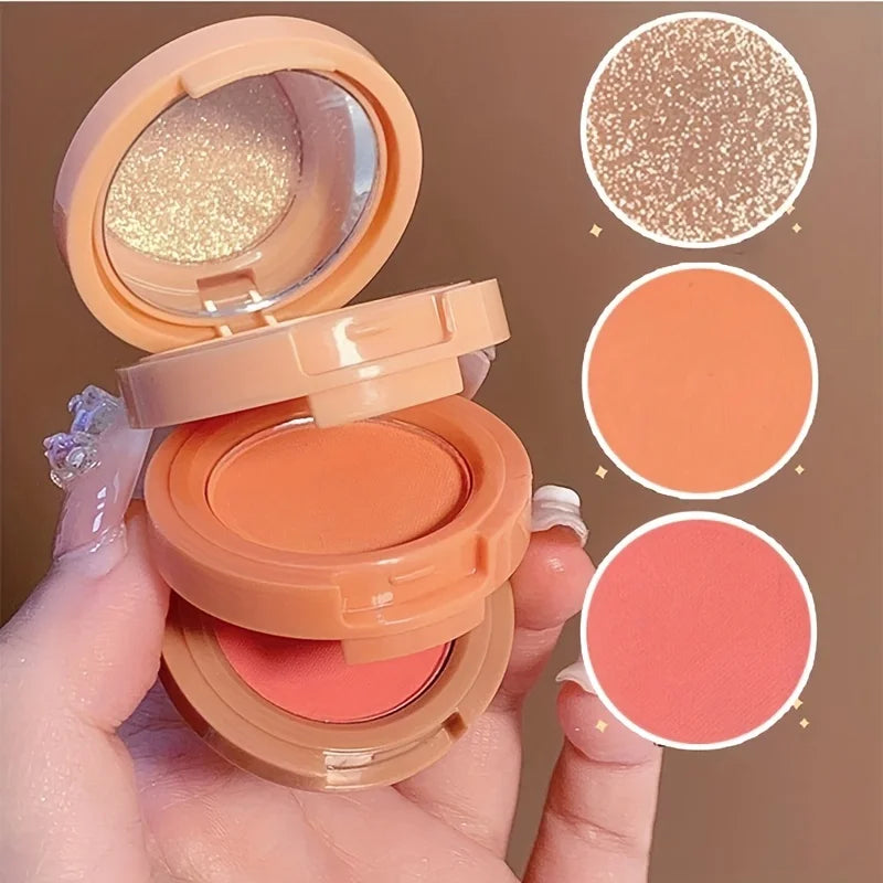 Paleta 3 em 1 - blush e 2 iluminadores